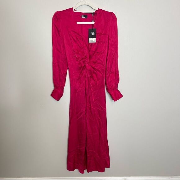 $415 The Kooples LONG RED DRESS WITH BOW NWT - Picture 7 of 11